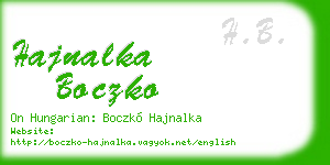 hajnalka boczko business card